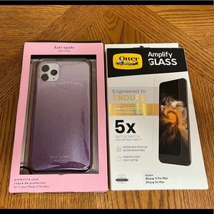 Kate Spade iPhone 11 Pro Max Purple Ombré Glitter Case- w/bonus Glass protector